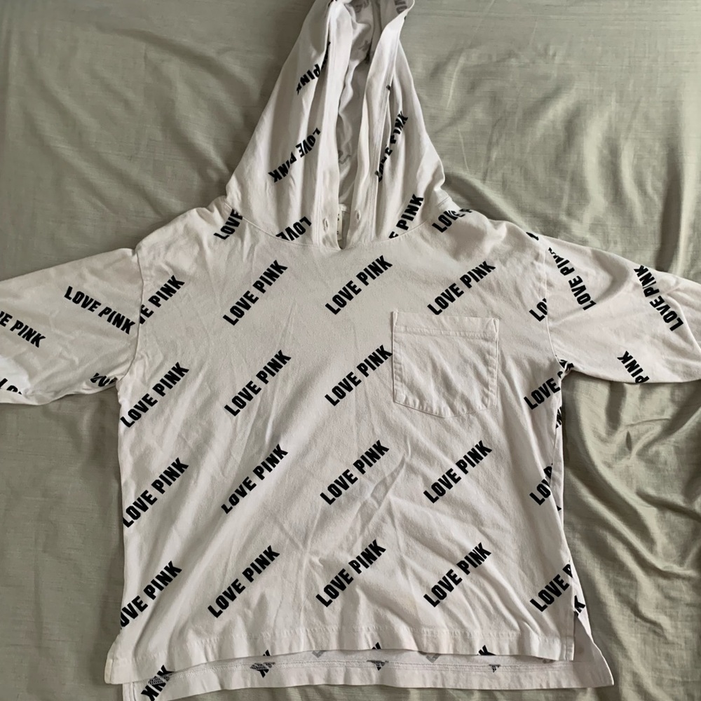 Victoria’s Secret PINK Hoodie Black and White Medium